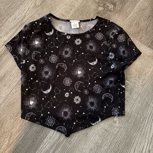 Astronomical Design Black Crop Top